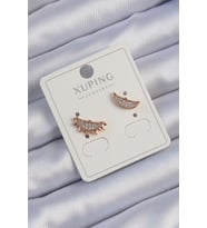 Xuping Rose Renk Zirkon Taşlı Ay ve Güneş Tasarımlı Küpe TJ-BKP9429