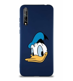 Huawei P Smart S Soft Premier Kapak Donald Duck-B Tasarımlı Silikon Kılıf - Lacivert (Şeffaf)