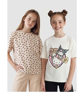 LCW Kids Beyaz Hello Kitty Baskılı Kız Çocuk 2'li Tişört