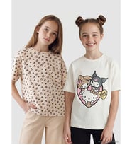 LCW Kids Beyaz Hello Kitty Baskılı Kız Çocuk 2'li Tişört