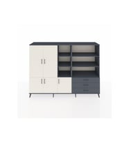Hyperion Dolap 11 Raflı 3 Çekmeceli 5 Kapaklı 220x44x163 Antrasit-Aytaşı/Antrasit