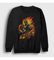 Presmono Unisex Siyah Ghost Rider Hediye Motorcu Motorsiklet Sweatshirt 508860tt