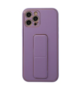 İphone 12 Pro Kılıf Coco Deri Standlı Kapak - Lila