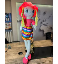 SAFİNAZ PEMBE RENK BEZ BEBEK 50cM