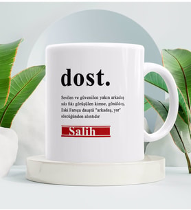 Dosta Hediye Kupa Bardak Beyaz