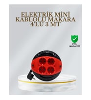 Mey İthalat® CE Belgeli 3 Metre 4’lü Kablolu Priz Makara