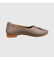 MYFİT SHOES 618 KADIN HAKİKİ DERİ SİVRİ BURUN BABET AYAKKABI VİZON