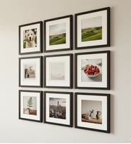 Kişiye Özel Siyah Paspartulu Çerçeve 21x21 cm - 9'lü Paket