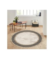 Eliana Home Baskılı, Yıkanabilir Kaymaz Taban Yuvarlak Halı LNA7287-SD751 120x120 cm (Bej)