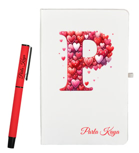 Kişiye Özel Sevgiliye Hediye Defter ve Kalem Hediye Seti