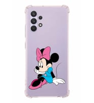 Samsung Galaxy A32  Köşe Korumalı Antişok Kapak Minnie Mouse Tasarımlı Şeffaf  Kılıf