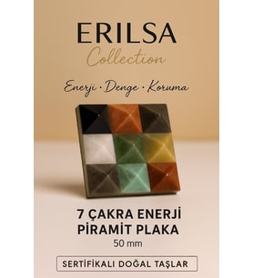 Sertifikalı 7 Çakra Enerji Piramit Plaka 50 mm – Enerji Dengeleme ve Koruma Doğal Taş (Çok Renkli)