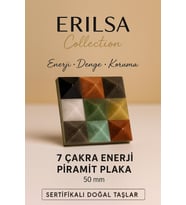 Sertifikalı 7 Çakra Enerji Piramit Plaka 50 mm – Enerji Dengeleme ve Koruma Doğal Taş (Çok Renkli)