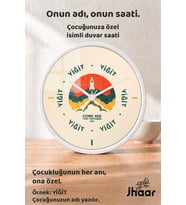 İsme Özel Roket ve Uzay Çocuk Odası Duvar Saati Orta Boy 30 cm Beyaz Camlı Sessiz