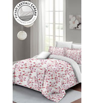 Lastikli Çarşaflı %100 Pamuk Saten Çift Kişilik Nevresim Takımı Cherry Blossom Luxury