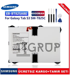 Samsung Galaxy Tab S3 Batarya Pil Eb-Bt825Abe Sm-T825C+Tamir Set