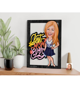 BK Gift Kişiye Özel Anneler Günü Karikatürlü 3D Ahşap Tablo, Anneye Hediye, Anneler Günü Hediyesi-3