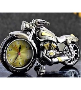 Dekoratif Motorsiklet Tasarımlı Alarmlı Masa Saati