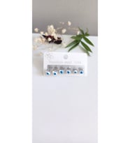 HALKA ÇELİK KÜPE 6'LI NAZAR BONCUKLU SİLVER 316 L 1. SINIF KOMPLE  ÇELİK KIKIRDAK KULAK DELME KÜPESİ