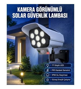 Mey İthalat® Kablosuz, Güneş Paneliyle Şarj Olan Dış Mekan Lambası – 8-10 Saat Aydınlatma Süresi