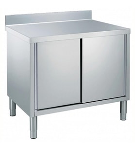 Electrolux Professional Dolaplı Çalışma Tezgahı, 1 Ara Raflı, 2 Kayar Kapılı, 100 Mm Sırtlı, (4 Ayaklı) - 1200 Mm TN1210EN