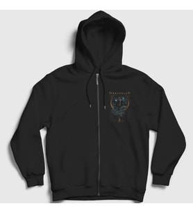 Presmono Unisex Siyah Candle Band Draconian Fermuarlı Kapüşonlu Sweatshirt 356790tt