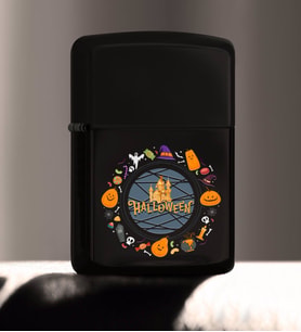 BK Gift Halloween Tasarımlı Renkli Baskılı Siyah Benzinli Metal Çakmak-4
