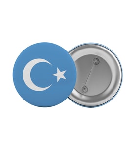 Doğu Türkistan Çanta Rozeti 20 Adet En Büyük Boy 5.8cm İğneli Broş