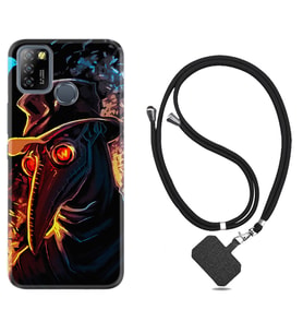 INFINIX Smart 4 5 6 Zero 8 S5 Pro Kılıf Boyun Askılı Silikon Karga 1616