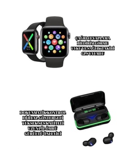 Ucuz Ve Kaliteli Kulaklıklı Saat Seti Bluetooth Bağlantılı Akıllı Saat Ve Kulaklık
