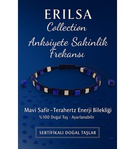 Sertifikalı Anksiyete Sakinlik Frekansı Enerji Bilekliği – Mavi Safir ve Terahertz Doğal Taş (Çok Renkli)