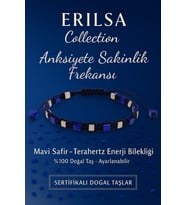 Sertifikalı Anksiyete Sakinlik Frekansı Enerji Bilekliği – Mavi Safir ve Terahertz Doğal Taş (Çok Renkli)