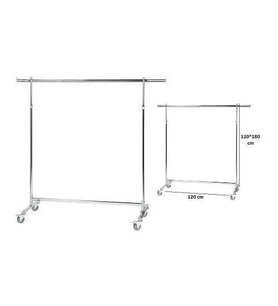 Komple Krom Frenli Tekerlekli Stand Askılık (Eşek) Stant - (Vitrin RAF)