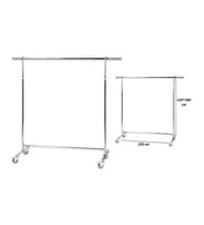 Komple Krom Frenli Tekerlekli Stand Askılık (Eşek) Stant - (Vitrin RAF)