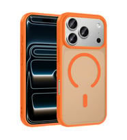 iPhone 17 Pro Max Kılıf M-safe Şarj Özellikli Babet Kılıf (Turuncu)