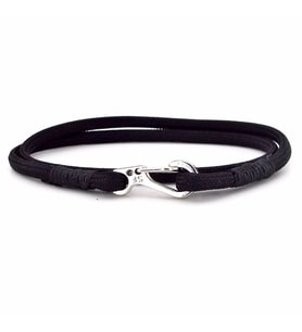 SİYAH PARACORD METAL KANCA İKİ SIRA SARMA ERKEK BİLEKLİK M011K