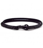 SİYAH PARACORD METAL KANCA İKİ SIRA SARMA ERKEK BİLEKLİK M011K