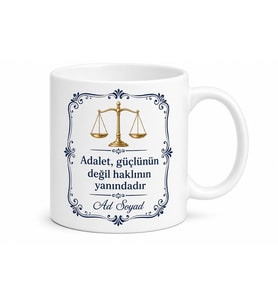 Kişiye Özel Adalet Temalı Meslek Kupa Bardak Hukuk Hediye