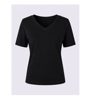 Trender V Yaka Siyah Kadın T-Shirt 1066