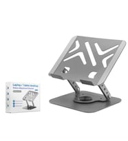 Periboia Karbon Çelik 360 Derece Dönebilen Laptop Ve Tablet Standi - Gri HDX8017 (Çok Renkli)