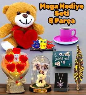 Mega Hediye Seti - 8 Farklı Hediyeli Size Özel Premium Set - Kişiye Özel (Model 10)