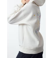 Tarz Bol Kapüşonlu Düşük Kol Uzun Kalın İçi Polarlı Baskılı Geniş Kalıp Örme Sweatshirt