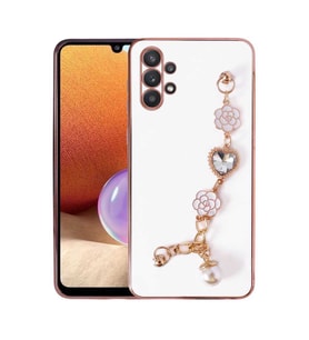 Galaxy A32 4G Kılıf El Tutamaçlı Zore Taka Silikon Kılıf (Beyaz)