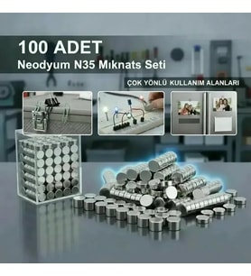 100 Lü 8x3mm Yuvarlak Neodyum Mıknatıs