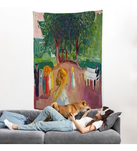 Edvard Munch - Parkta Flört Duvar Örtüsü-7303
