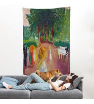Edvard Munch - Parkta Flört Duvar Örtüsü-7303
