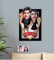 BK Gift Kişiye Özel İsimli Sevgililer Karikatürlü 3D Ahşap Tablo-18
