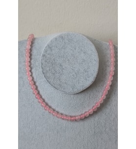 6 MM PEMBE KUVARS DOĞAL TAŞ KOLYE