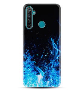 Realme 5i 5 Pro 6i 7 Pro 8 Kılıf Desemli Silikon Blue Fire 1678