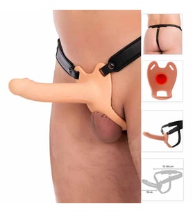 18 Cm Belden Bağlamalı İçi Boş Inferno Strap On Penis